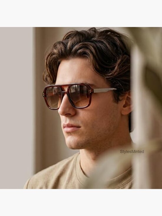 Retro Aviator Sunglasses for Men Women UV400 Protection Pilot Sun Glasses main image 5